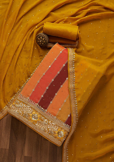 Multi Gotapatti Georgette Unstitched Salwar Suit-Koskii
