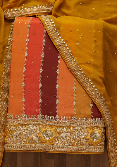 Multi Gotapatti Georgette Unstitched Salwar Suit-Koskii