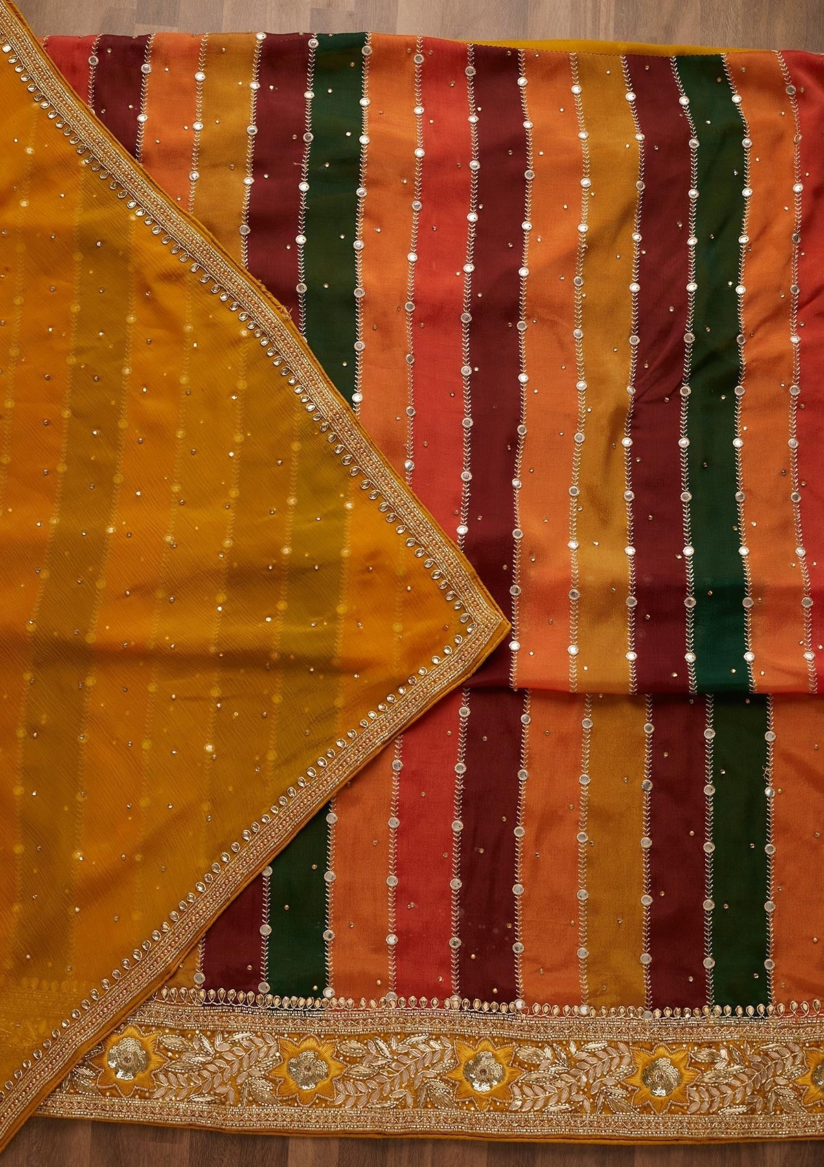 Multi Gotapatti Georgette Unstitched Salwar Suit-Koskii