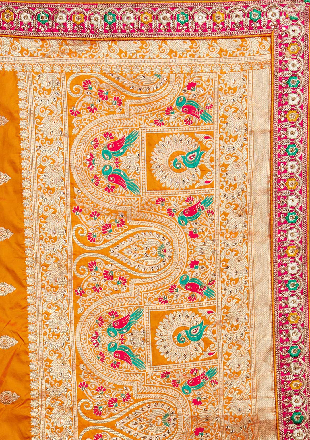 Multi Stonework Banarasi Designer Semi-Stitched Lehenga - koskii
