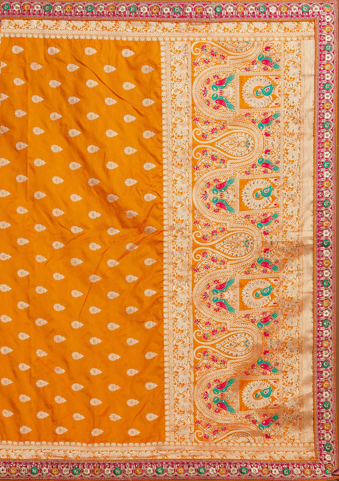 Multi Stonework Banarasi Designer Semi-Stitched Lehenga - koskii