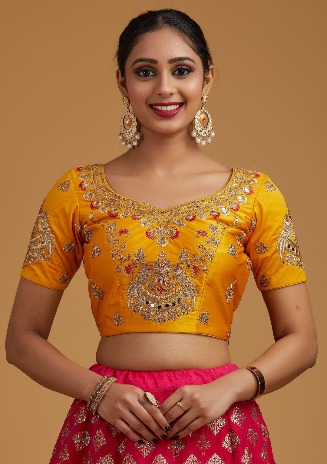 Multi Stonework Banarasi Designer Semi-Stitched Lehenga - koskii