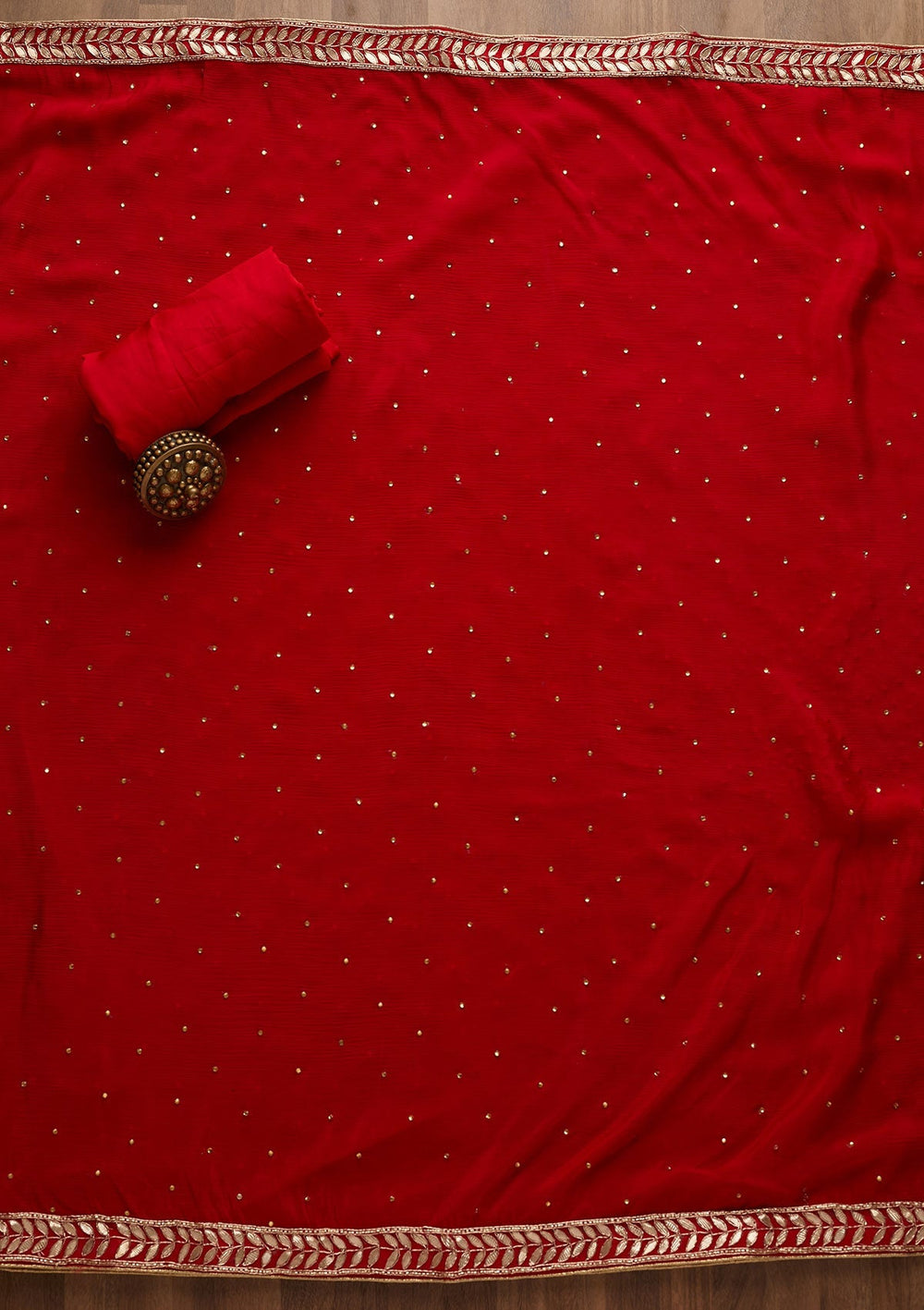 Multi Stonework Semi Crepe Unstitched Salwar Suit-Koskii