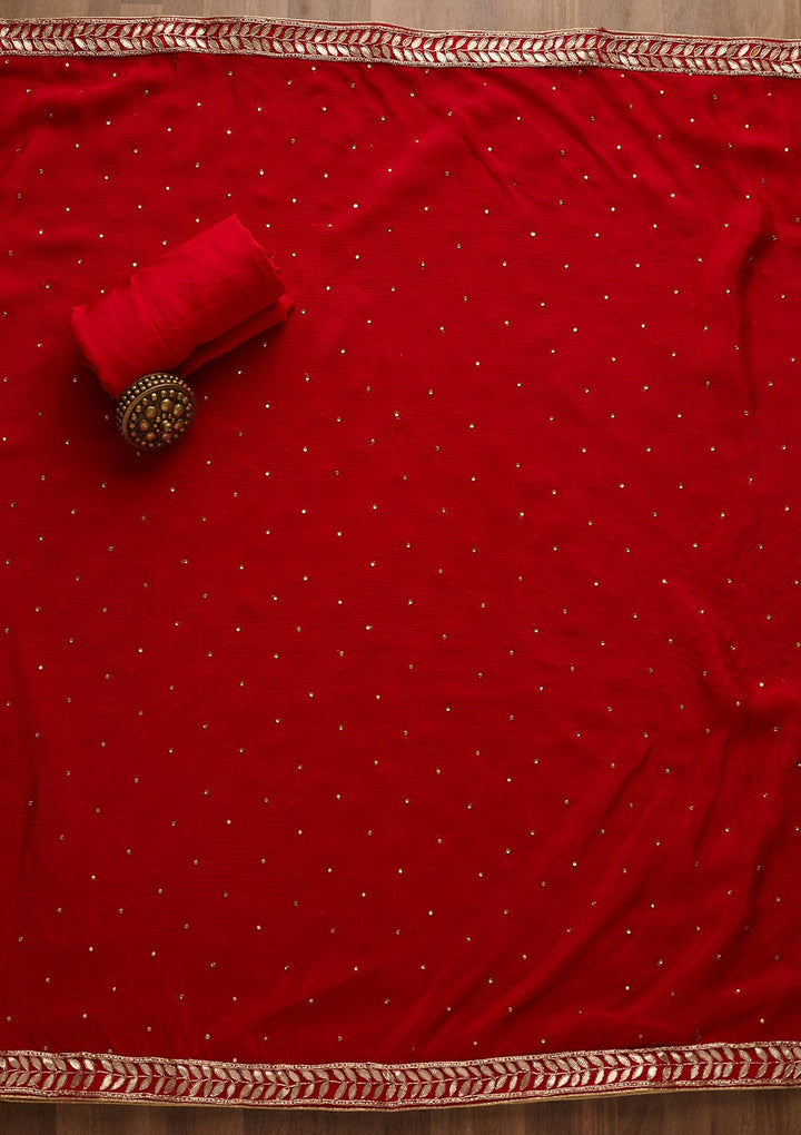 Multi Stonework Semi Crepe Unstitched Salwar Suit-Koskii