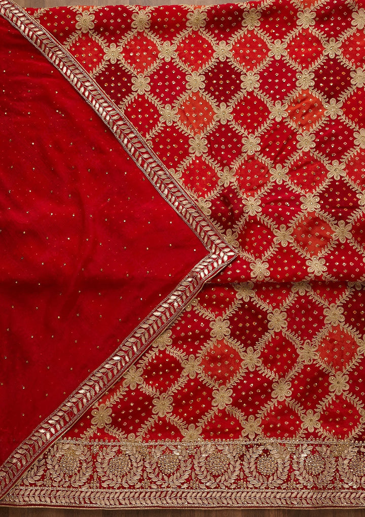 Multi Stonework Semi Crepe Unstitched Salwar Suit-Koskii