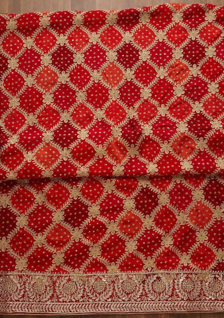 Multi Stonework Semi Crepe Unstitched Salwar Suit-Koskii