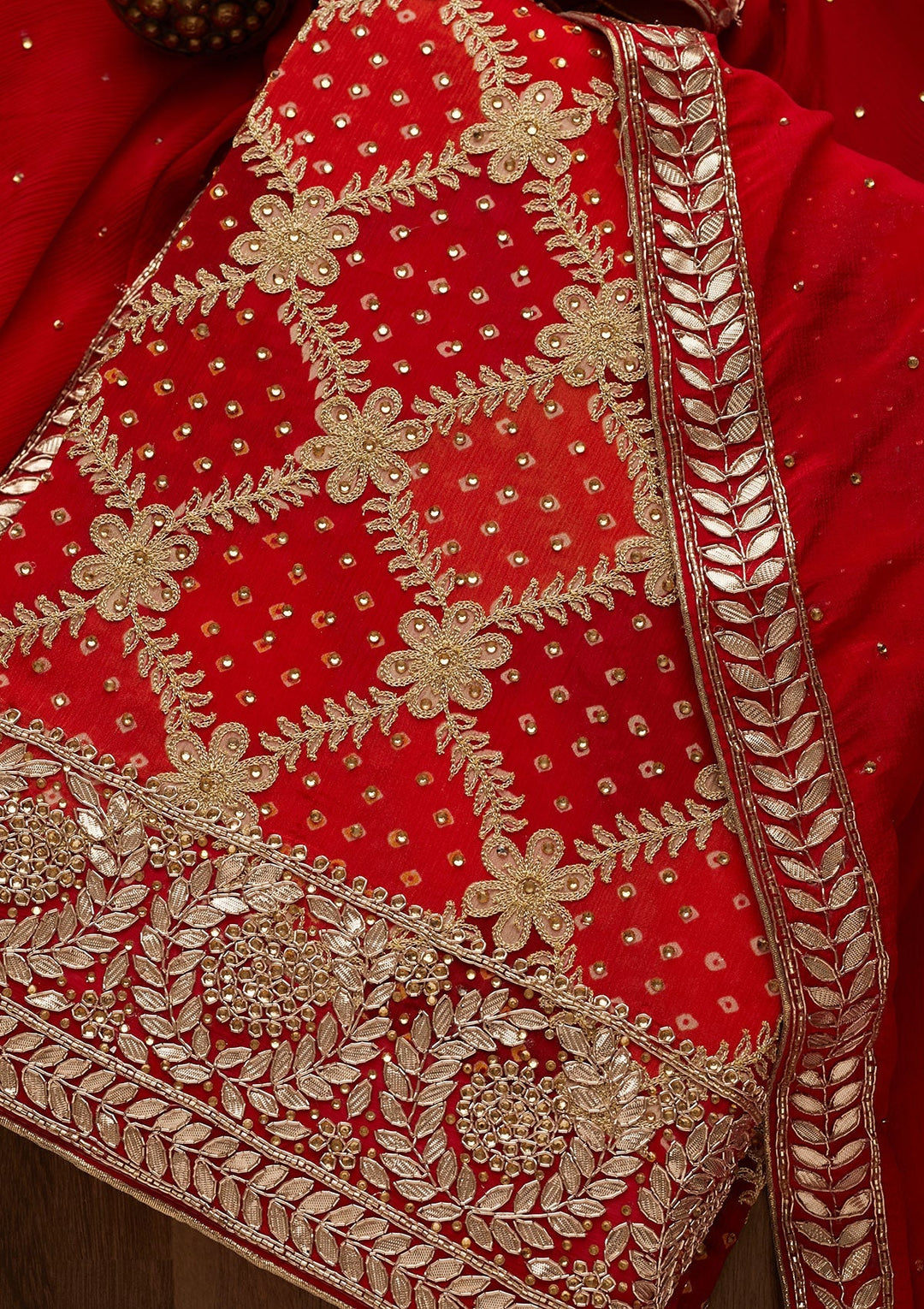 Multi Stonework Semi Crepe Unstitched Salwar Suit-Koskii