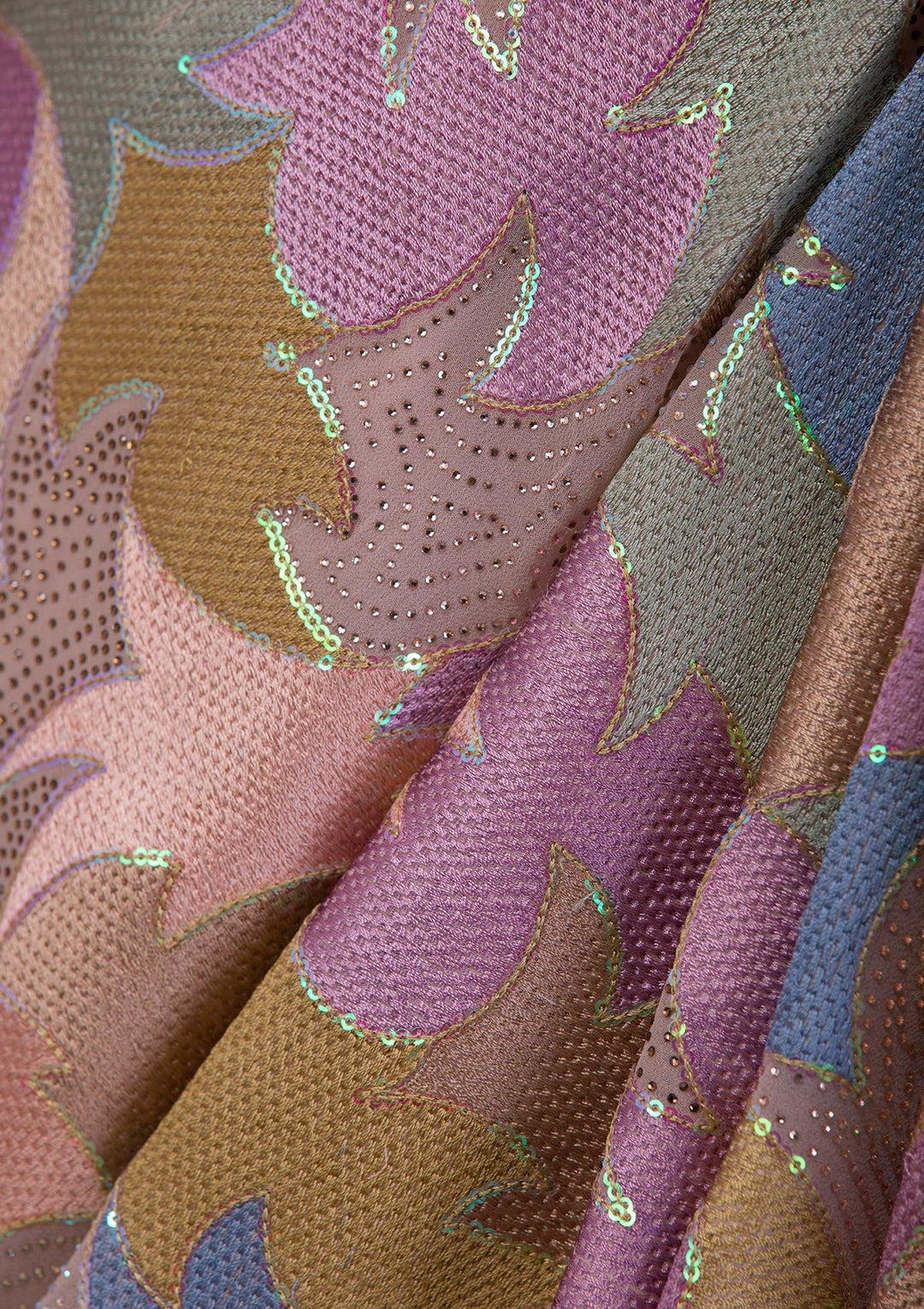 Lavender Mirrorwork Net Designer Saree-Koskii