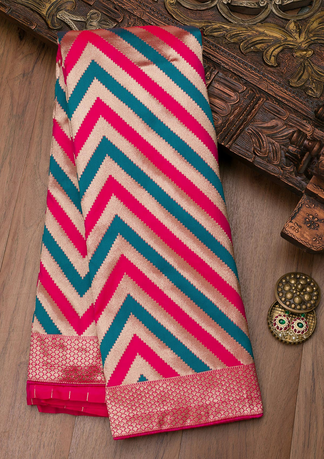 Multi Zariwork Art Silk Saree-Koskii