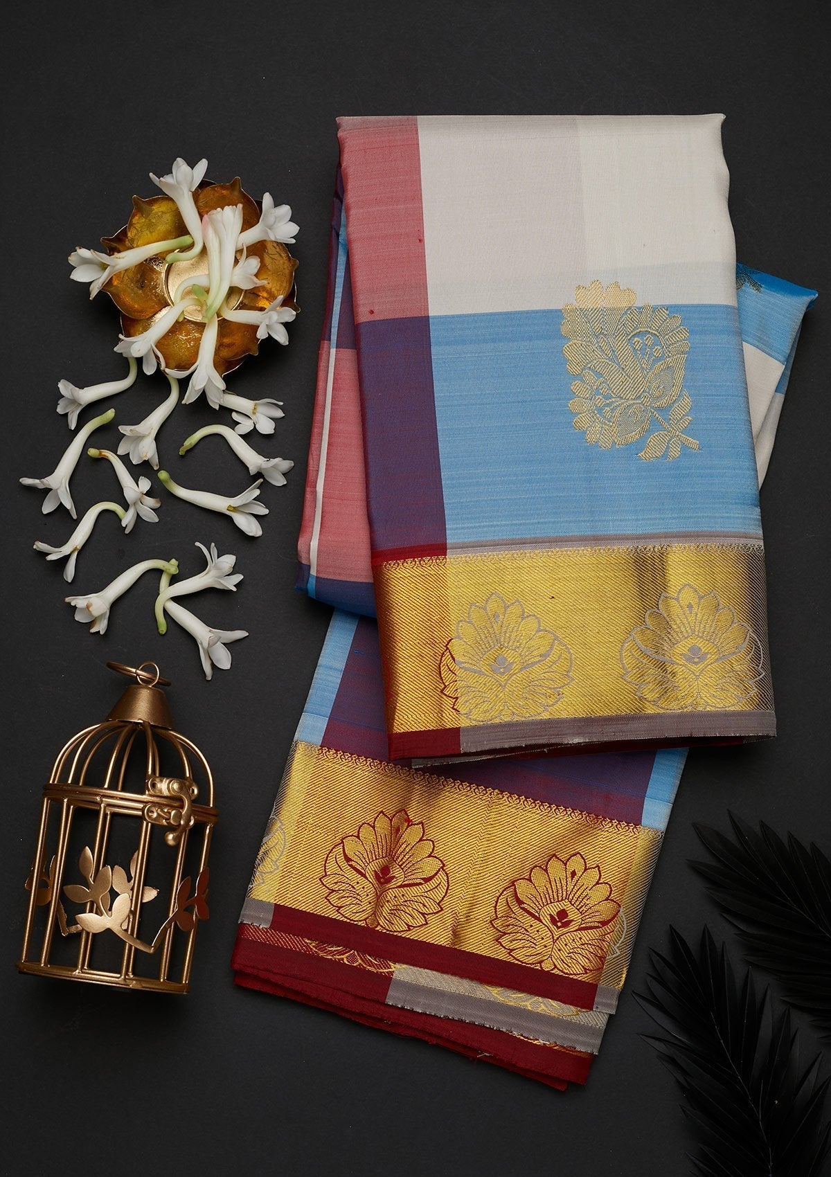 Multi Zariwork Pure Silk Designer Saree - Koskii