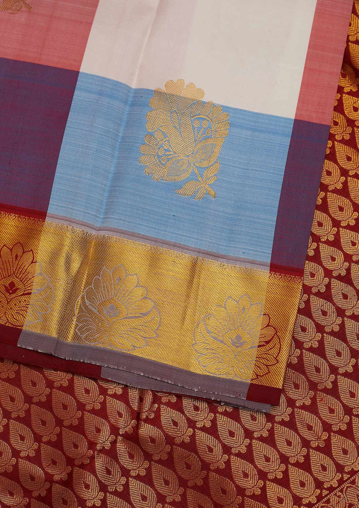 Multi Zariwork Pure Silk Designer Saree - Koskii