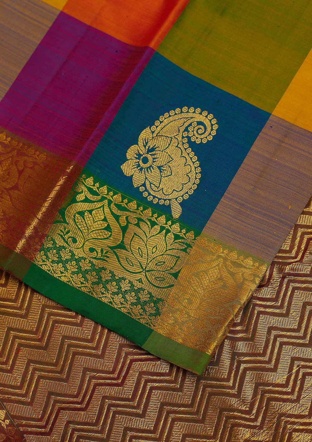 Multi Zariwork Pure Silk Designer Saree - Koskii