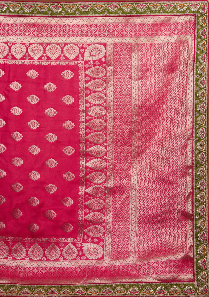 Multi Zariwork Raw Silk Designer Lehenga-Koskii