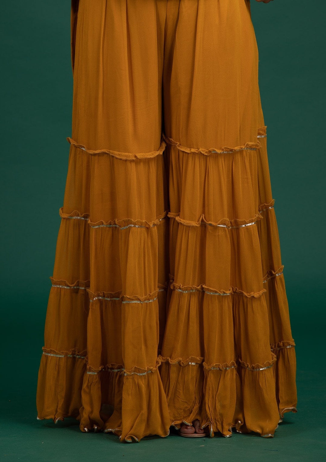 Mustard Chikankari Georgette Designer Salwar-Suit - Koskii