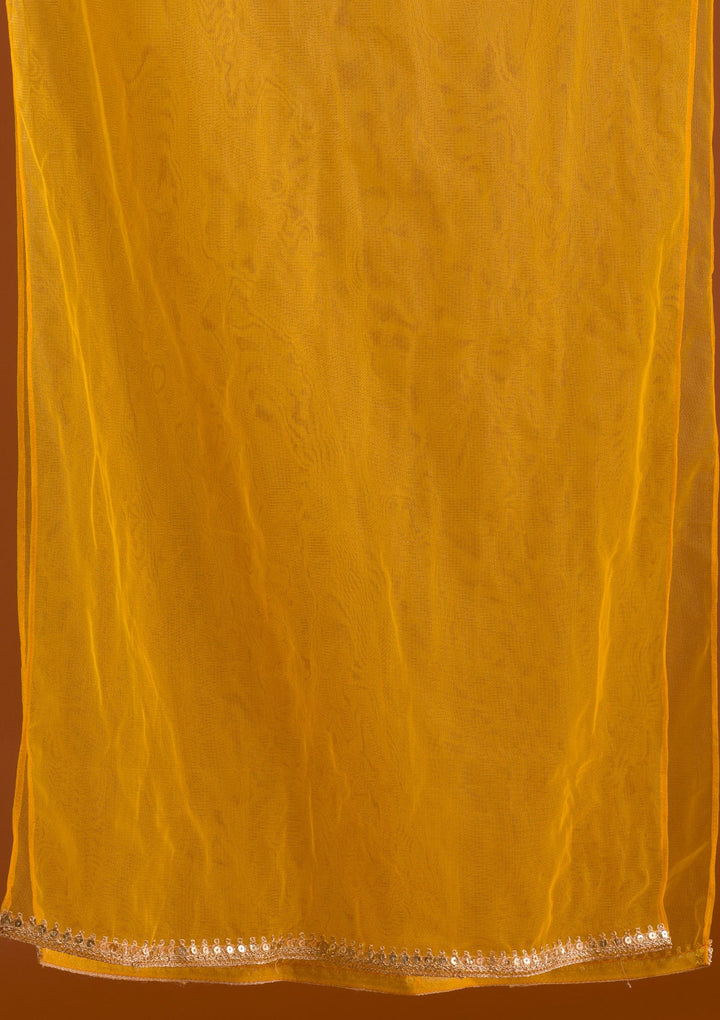 Mustard Sequins Georgette Designer Salwar Suit-Koskii