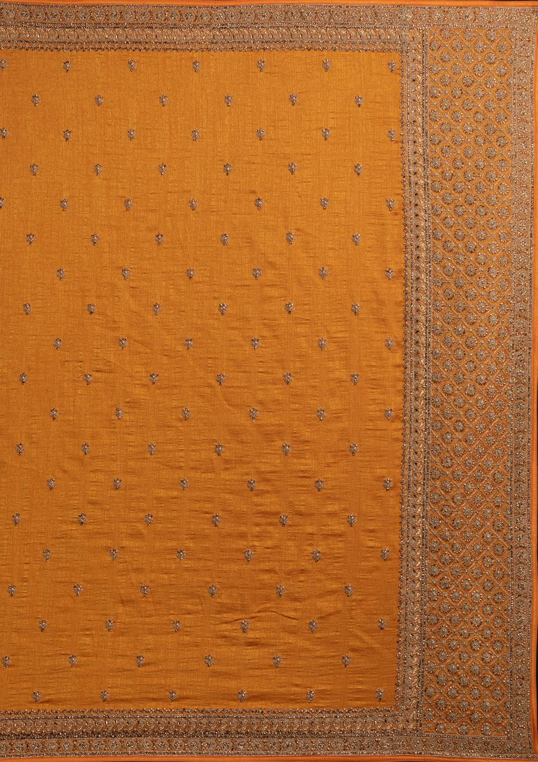 Mustard Stonework Raw Silk Designer Saree - koskii