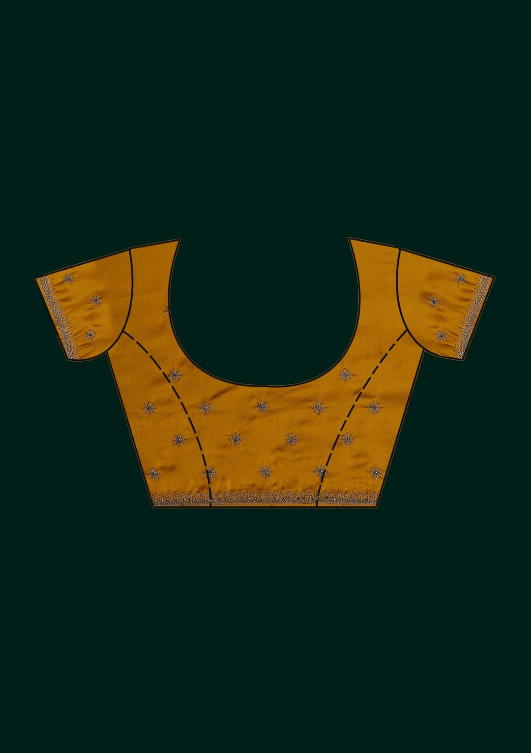 Mustard Swarovski Art Silk Designer Saree - Koskii