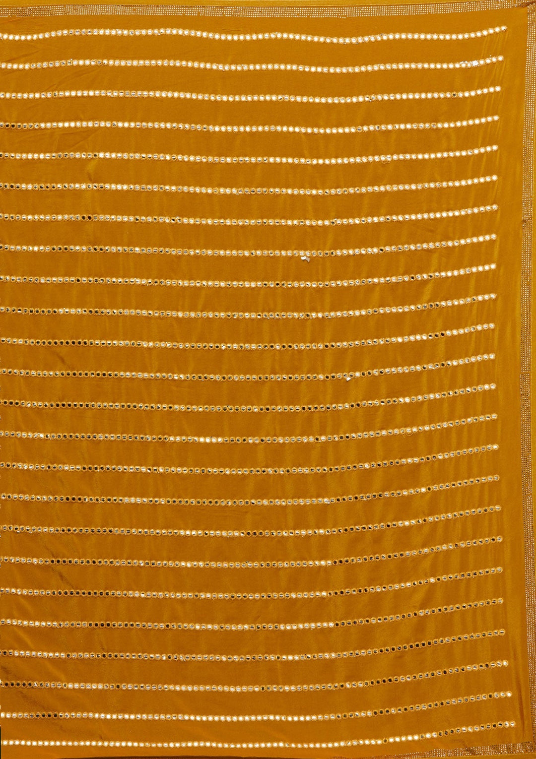Mustard Swarovski Georgette Saree - Koskii