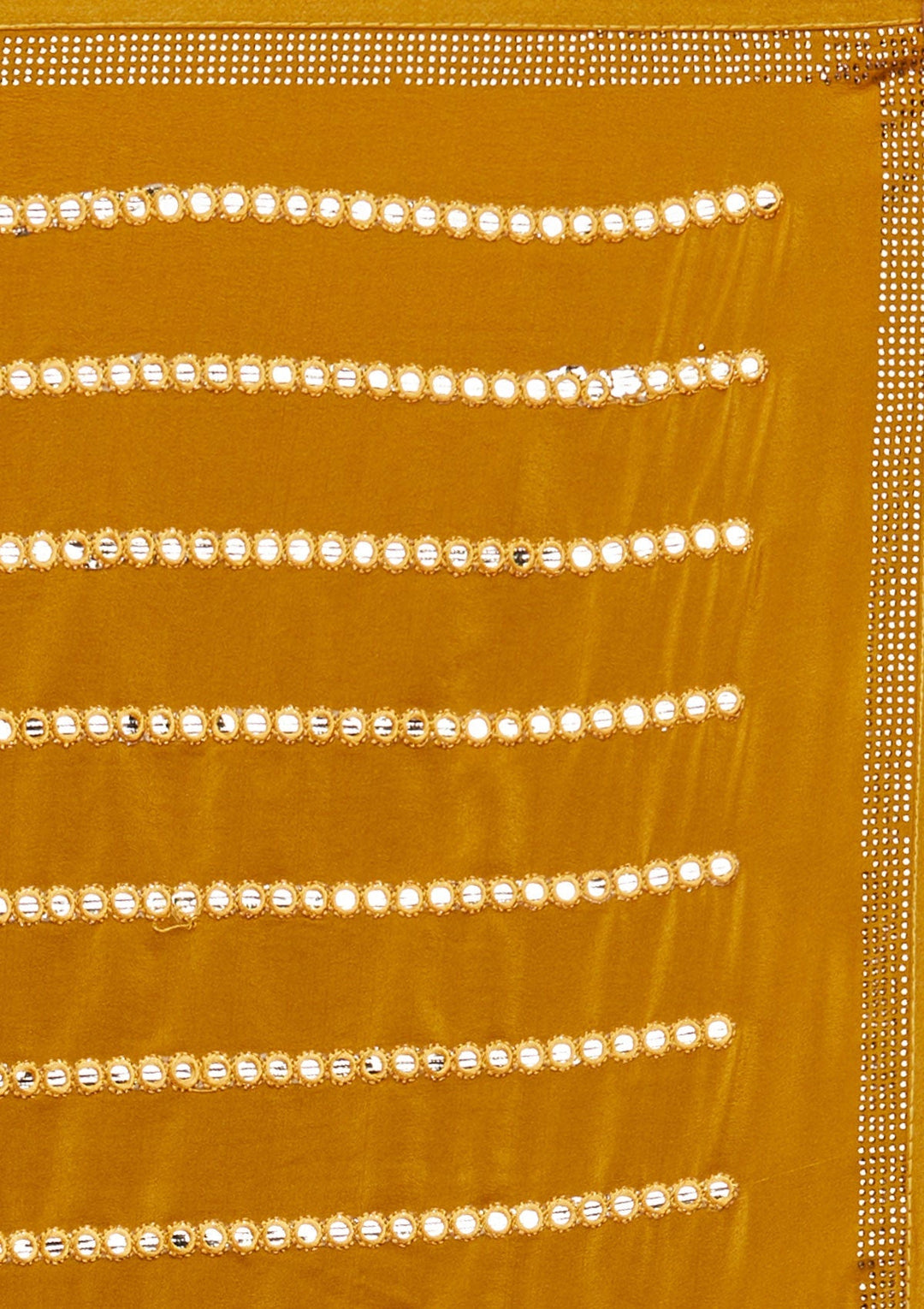 Mustard Swarovski Georgette Saree - Koskii