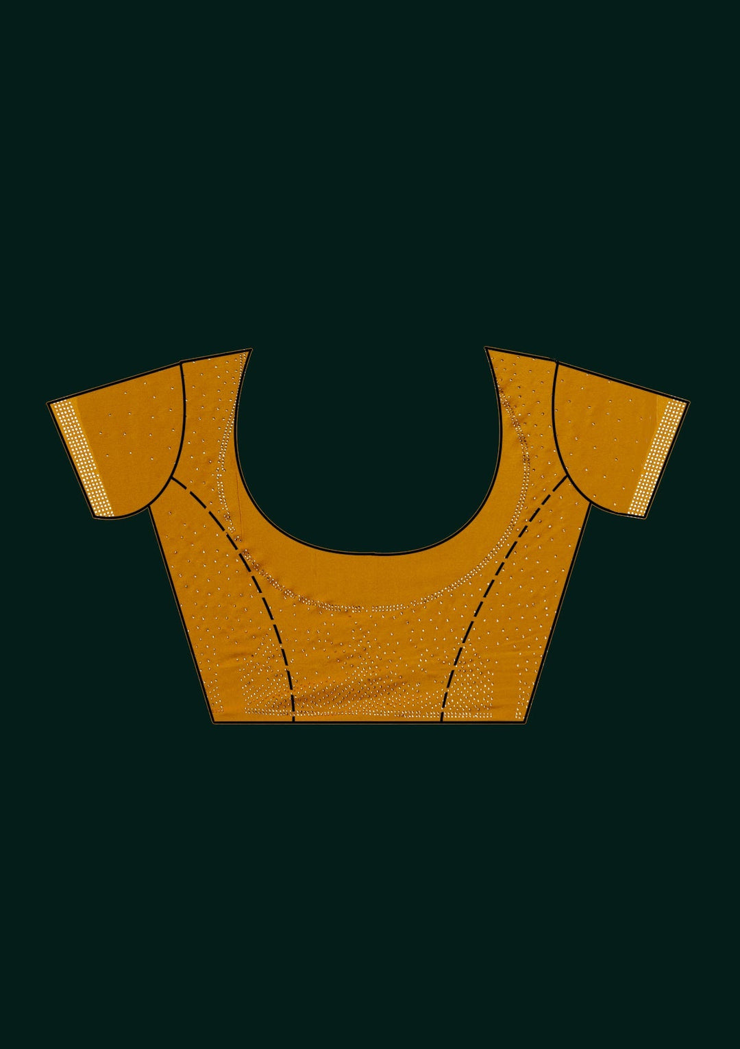 Mustard Swarovski Georgette Saree - Koskii