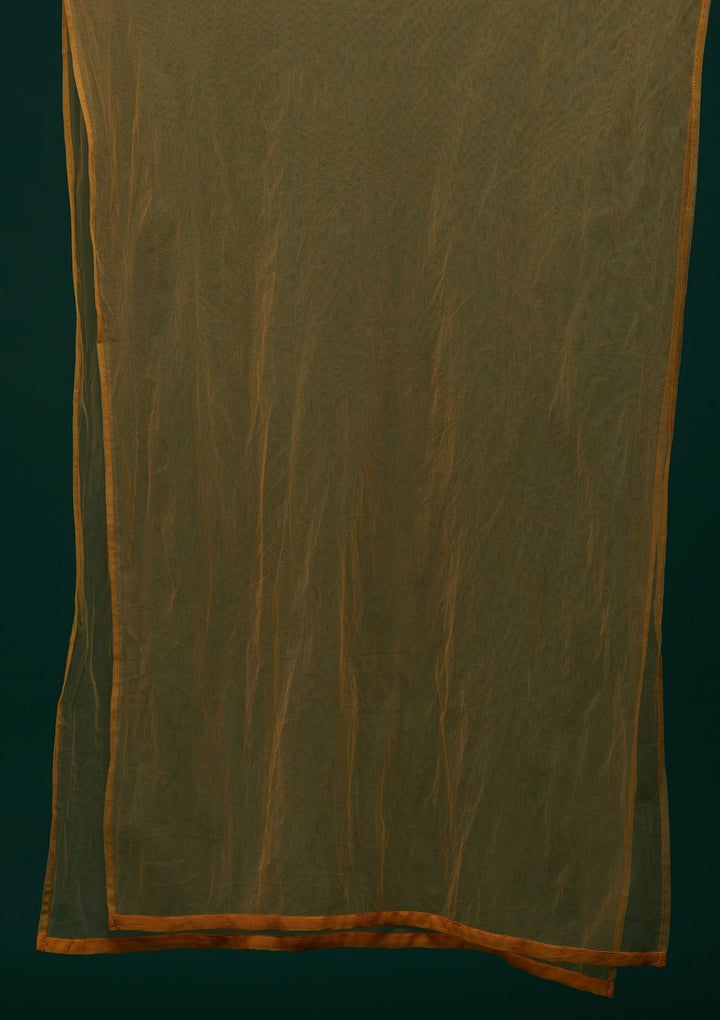 Mustard Threadwork Georgette Designer Salwar Suit - Koskii