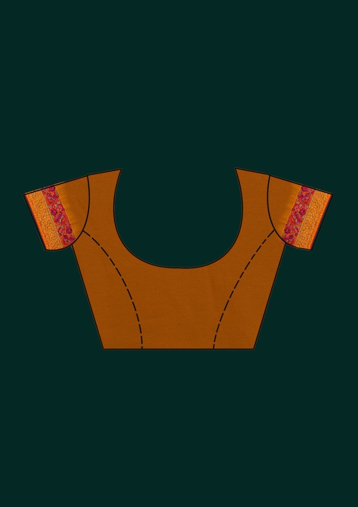 Mustard Threadwork Georgette Designer Saree - Koskii