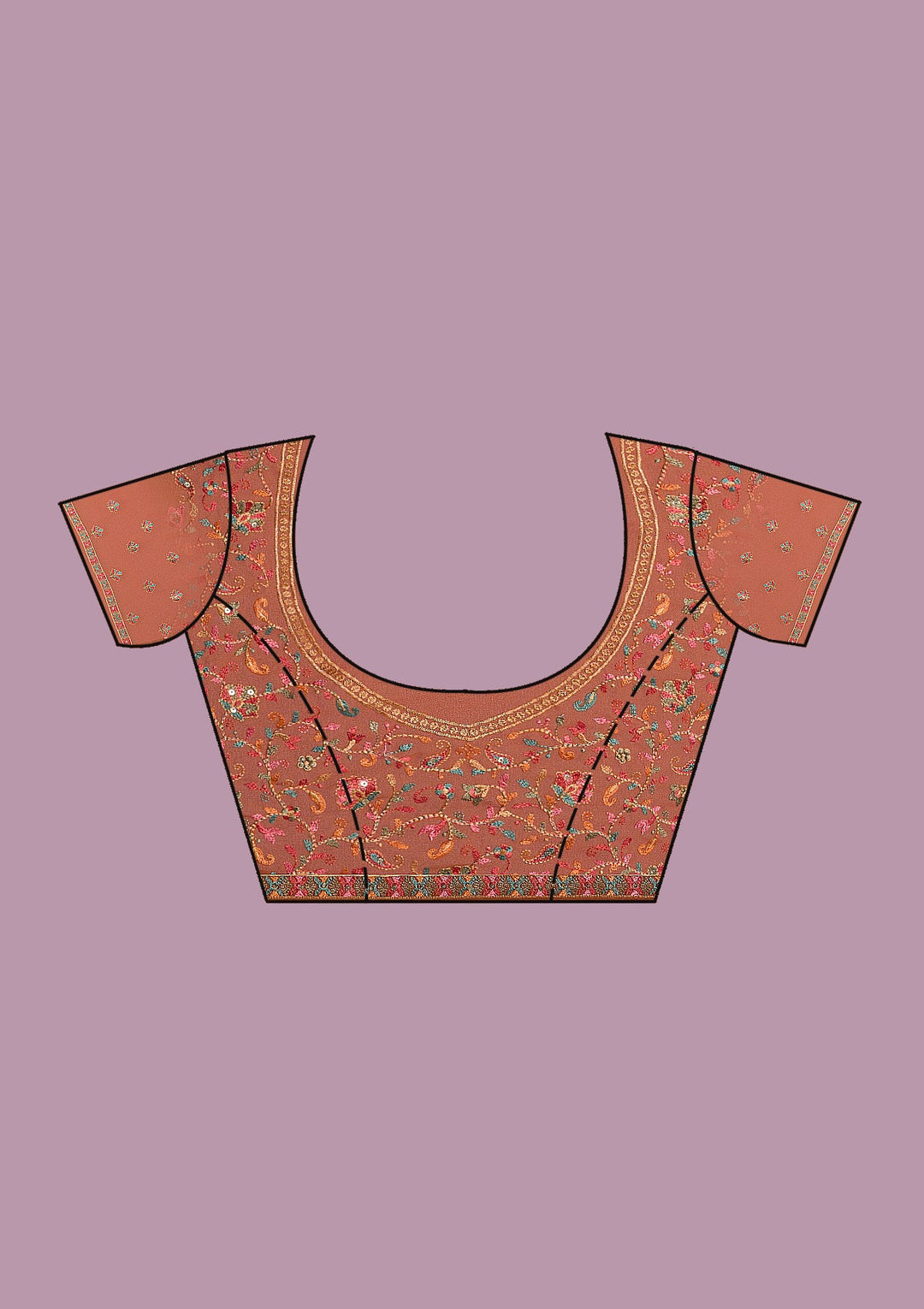 Mustard Threadwork Georgette Saree-Koskii