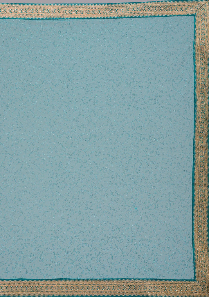 Mustard Zariwork Art Silk Semi Stitched Lehenga-Koskii