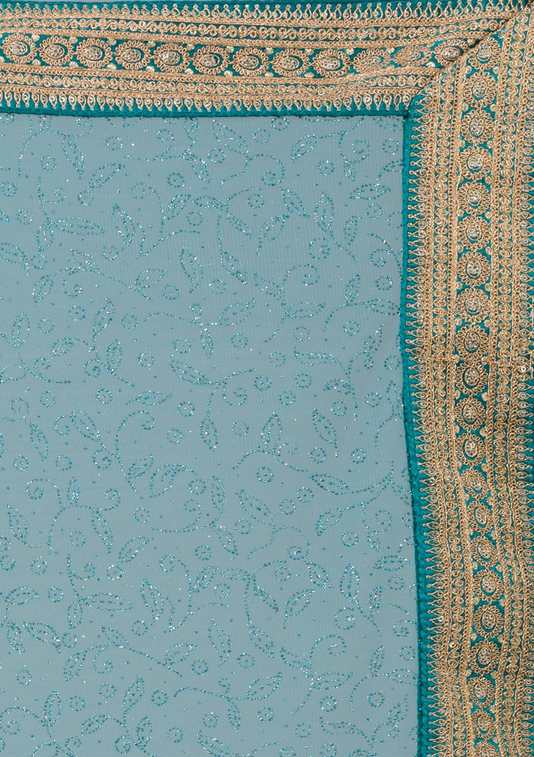 Mustard Zariwork Art Silk Semi Stitched Lehenga-Koskii