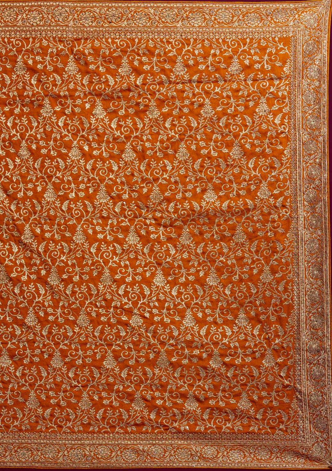 Mustard Zariwork Art Silk Designer Saree - koskii