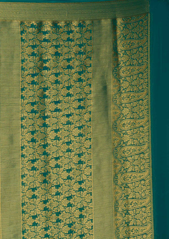 Mustard Zariwork Art Silk Designer Saree - Koskii