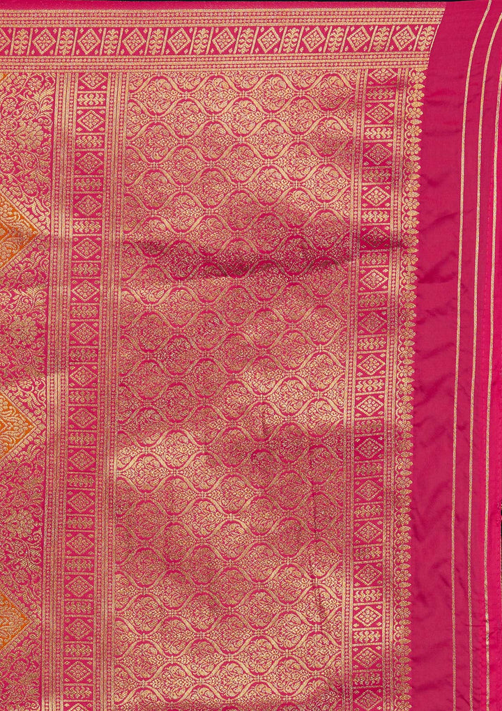 Mustard Zariwork Art Silk Designer Saree - Koskii