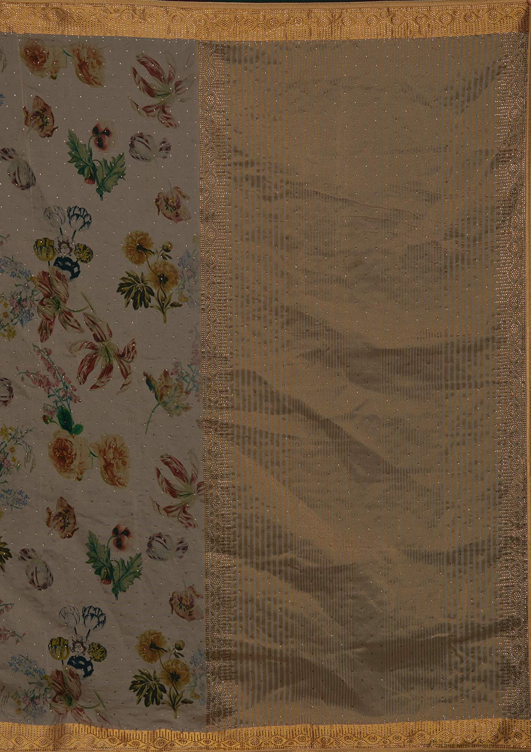 Peach Swarovski Tissue Designer Saree - Koskii