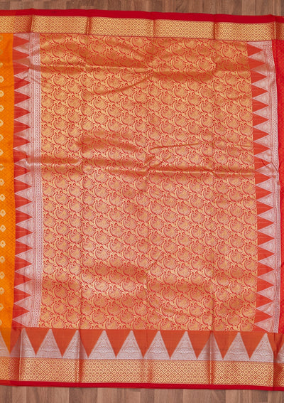 Mustard Zariwork Art Silk Designer Saree - Koskii