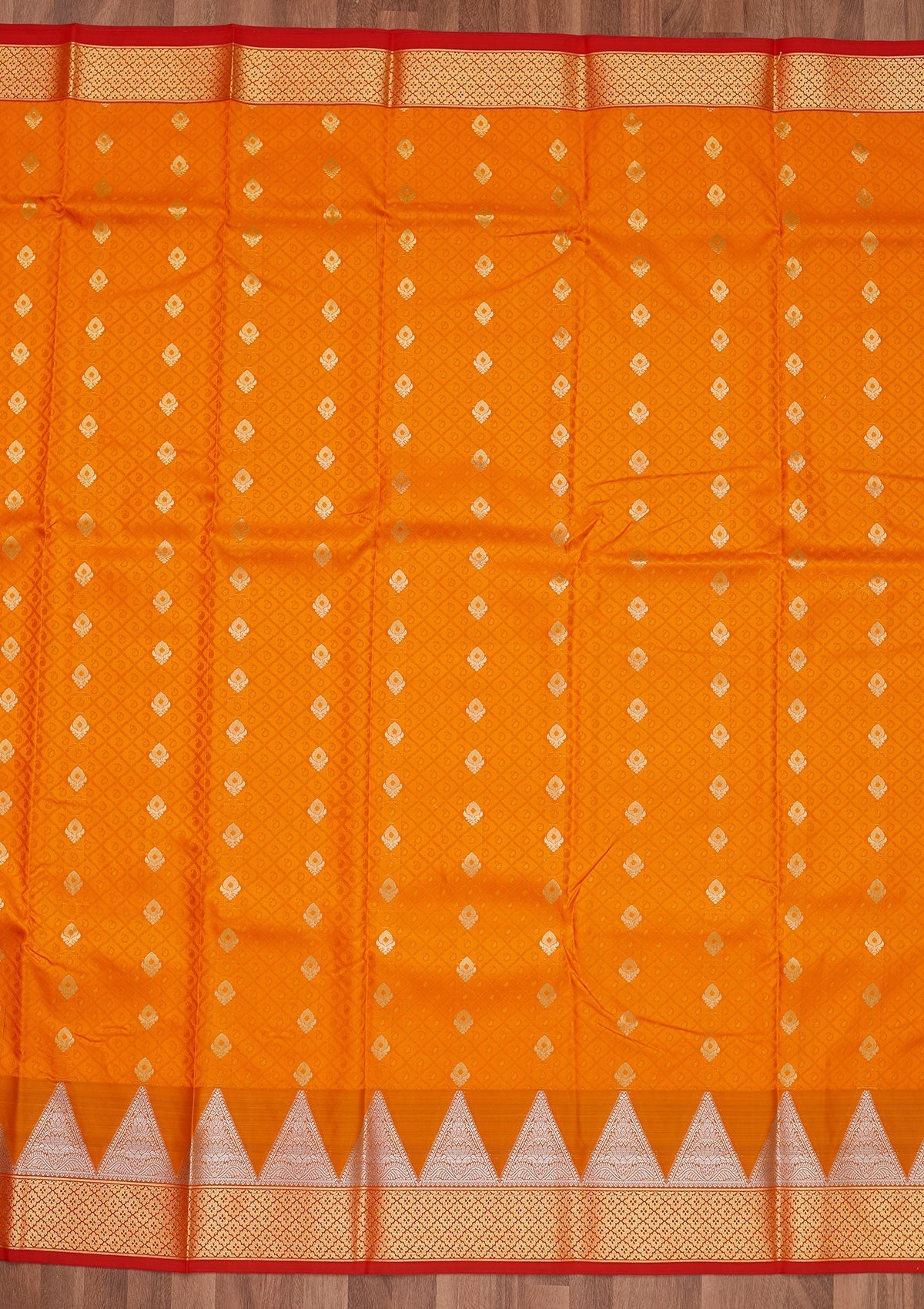 Mustard Zariwork Art Silk Designer Saree - Koskii