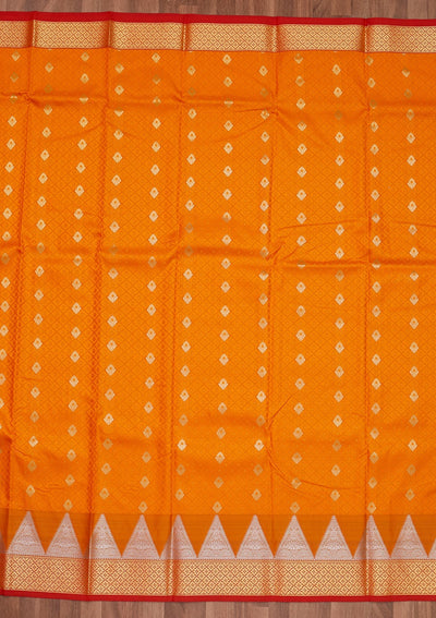 Mustard Zariwork Art Silk Designer Saree - Koskii
