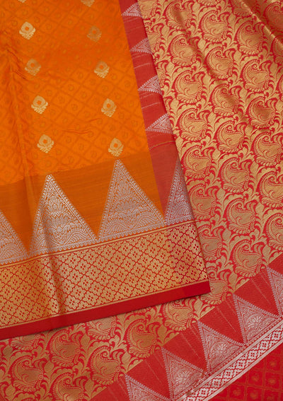 Mustard Zariwork Art Silk Designer Saree - Koskii