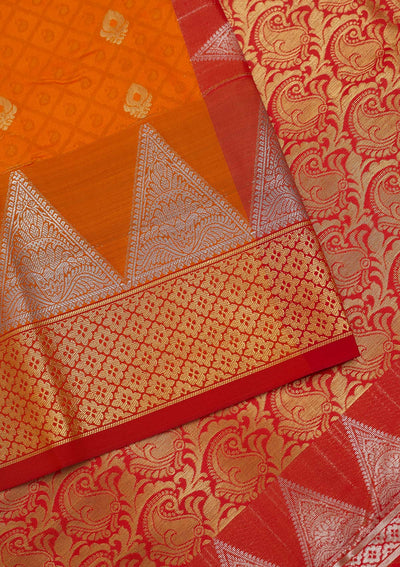 Mustard Zariwork Art Silk Designer Saree - Koskii