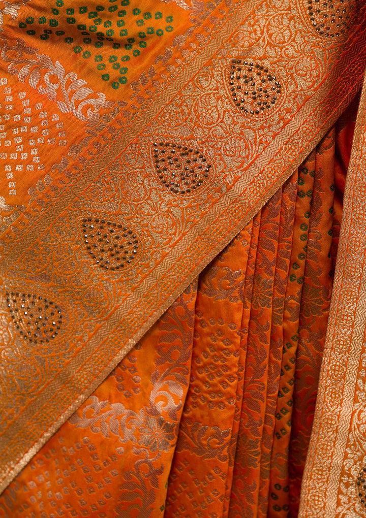Mustard Zariwork Art Silk Saree-Koskii