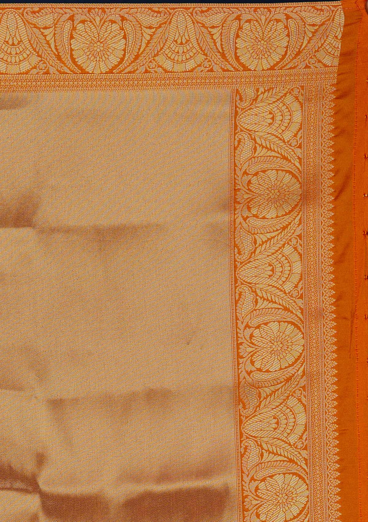 Mustard Zariwork Brocade Designer Saree - Koskii