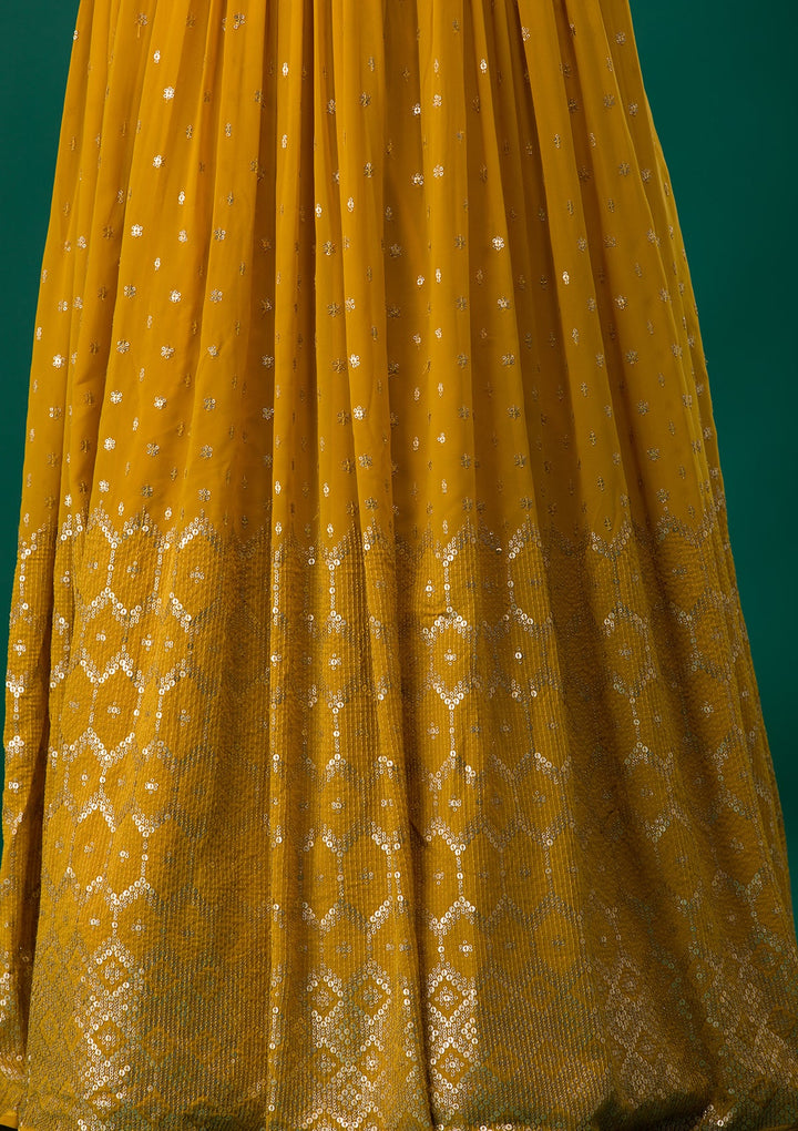 Mustard Zariwork Georgette Designer Salwar Suit-Koskii