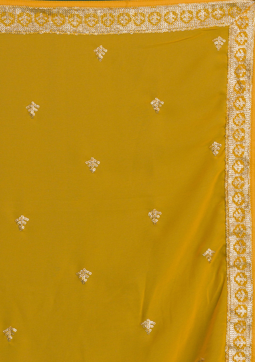 Mustard Zariwork Georgette Designer Salwar Suit-Koskii