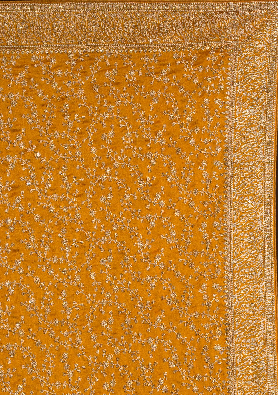 Mustard Zariwork Georgette Saree-Koskii