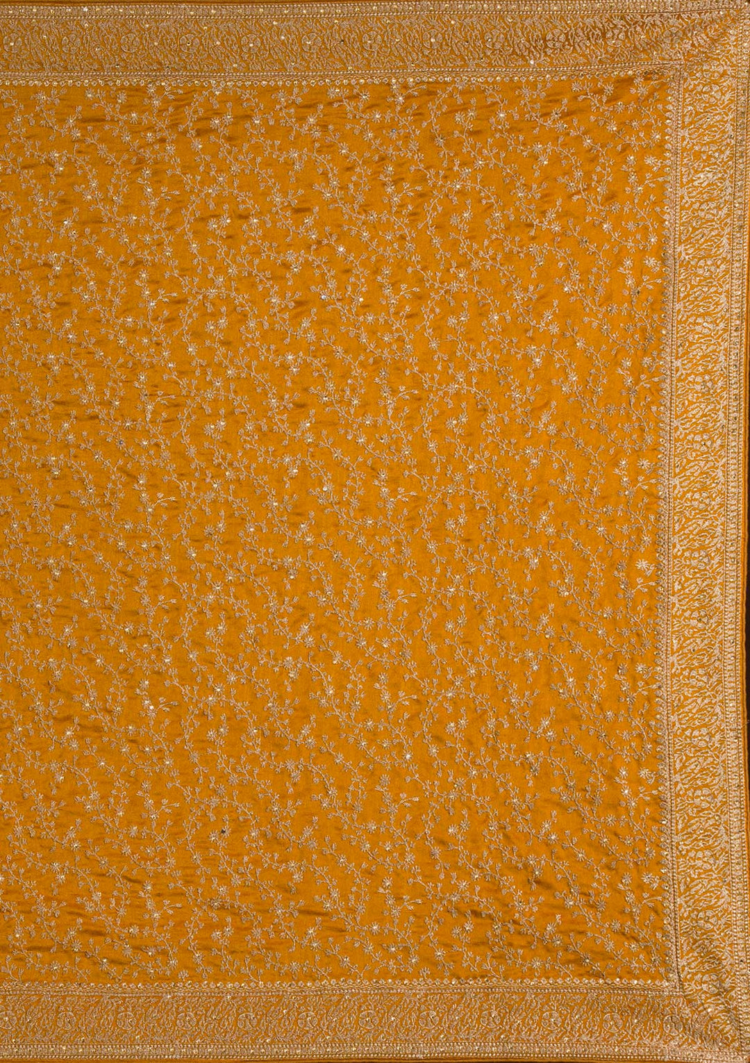 Mustard Zariwork Georgette Saree-Koskii