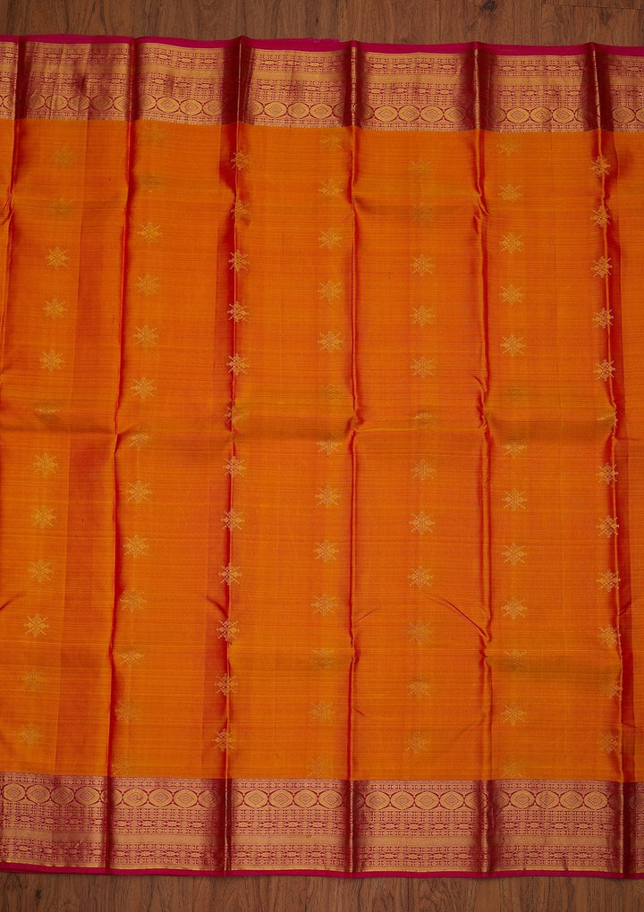 Mustard Zariwork Pure Silk Designer Saree - koskii