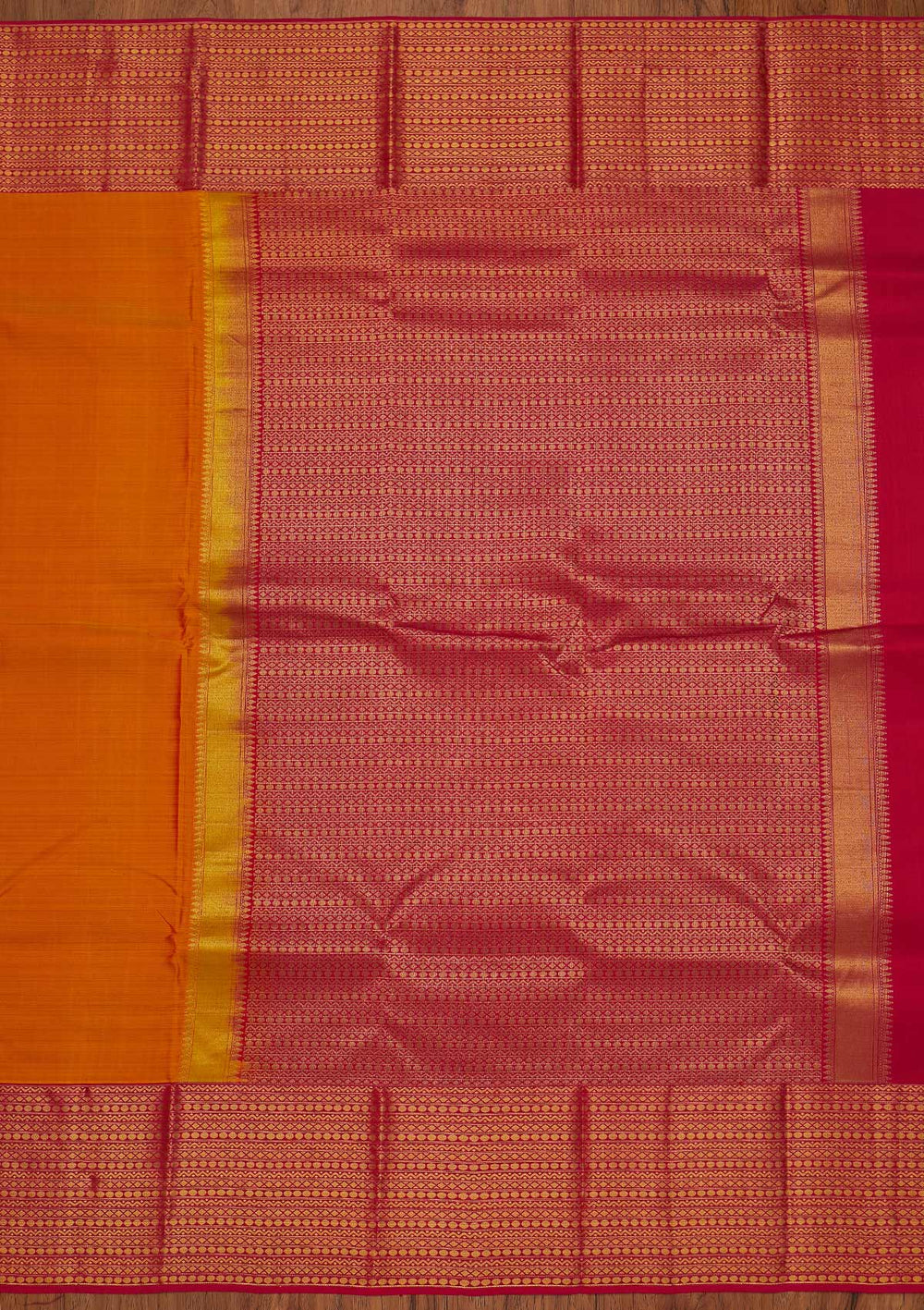Mustard Zariwork Pure Silk Designer Saree - koskii