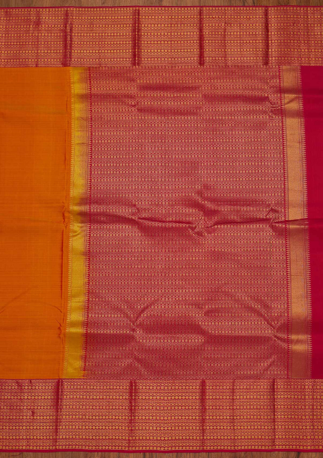 Mustard Zariwork Pure Silk Designer Saree - koskii