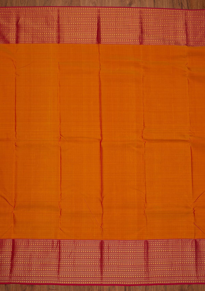 Mustard Zariwork Pure Silk Designer Saree - koskii