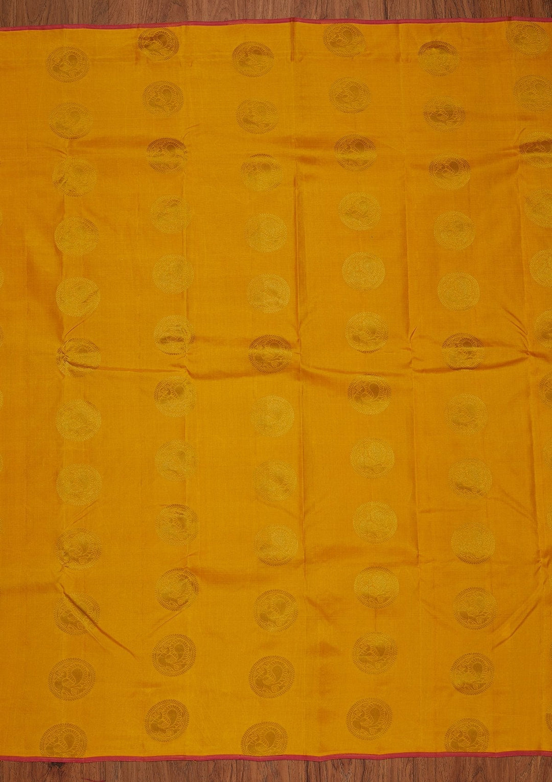 Mustard Zariwork Pure Silk Designer Saree - koskii