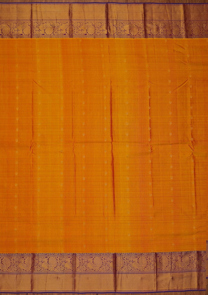 Mustard Zariwork Pure Silk Designer Saree - koskii